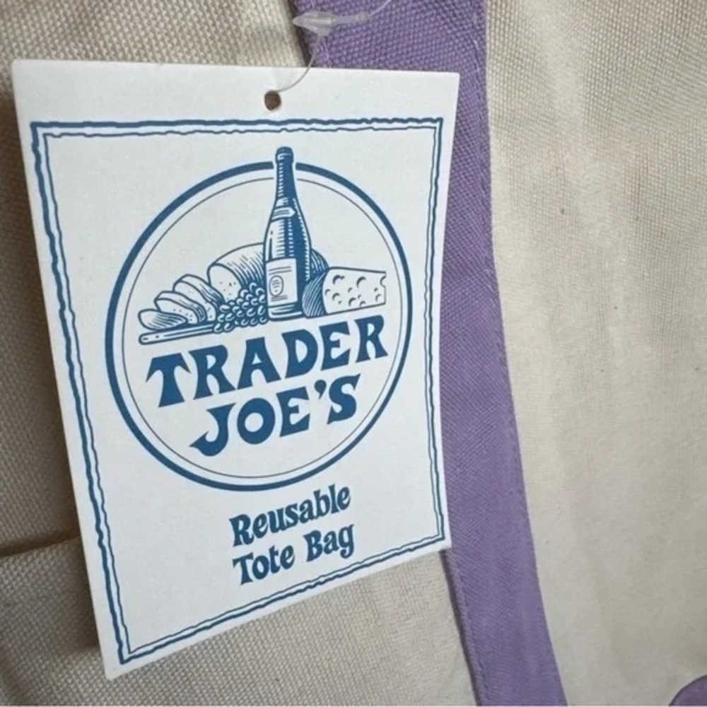NWT Trader Joe's Large Lavender Tote Bag 2026 Spring Limited Edition Rare - Picture 5 of 8